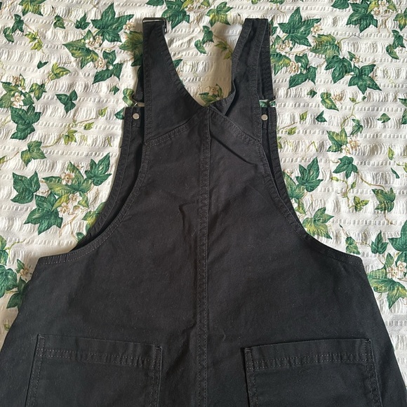 Black Overall Shorts with Embroidered Rainbow Hearts - Picture 6 of 8